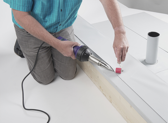 Máy hàn nhựa cầm tay Weldy HT 1600W hàn bạt nhựa, hàn màng nhựa chống thấm.